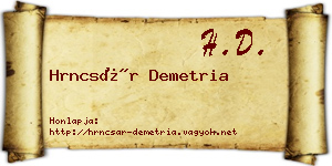Hrncsár Demetria névjegykártya